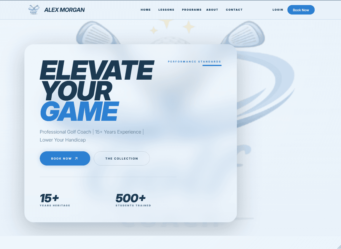 Performance Lab coach website template
